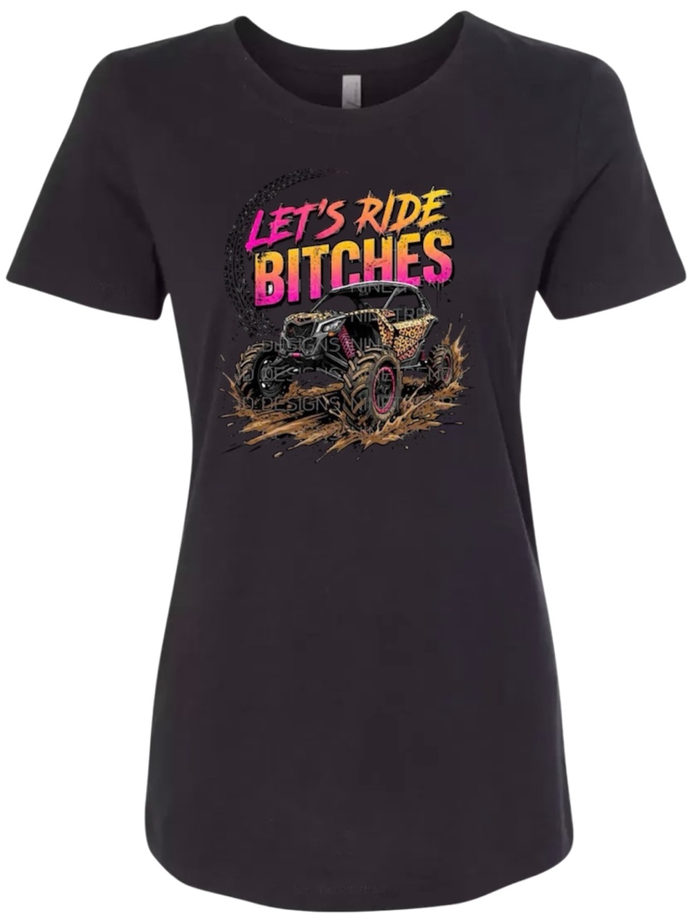 Women’s Funny OffRoad Graphic Tee – “Let’s Ride” Mud Buggy Shirt, ATV UTV Riding